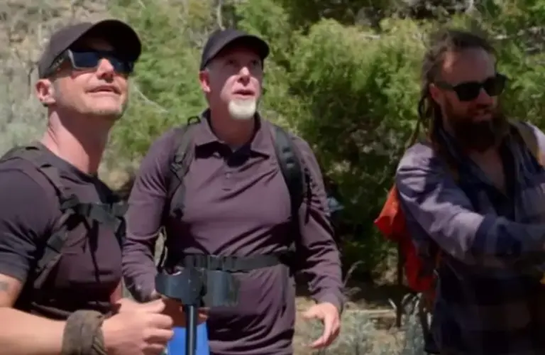 Ryan Skinner, Chad Ollinger (pictured far right) and James Keenan in Mystery at Blind Frog Ranch (2021)