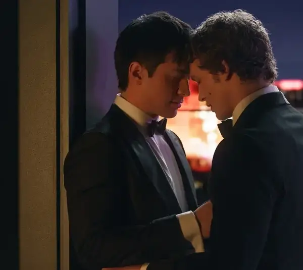 Hudson Williams and Connor Storrie in "Heated Rivalry" (2025), one of the top shows being watched right now