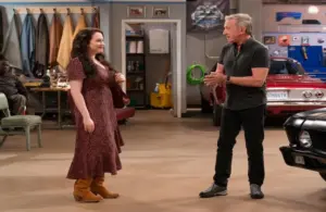 Tim Allen, Daryl Mitchell, and Kat Dennings in Shifting Gears (2025) on ABC.