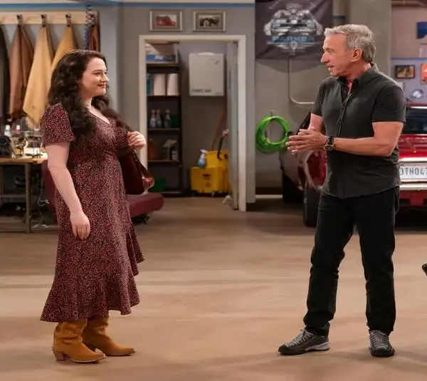 Tim Allen, Daryl Mitchell, and Kat Dennings in Shifting Gears (2025) on ABC.