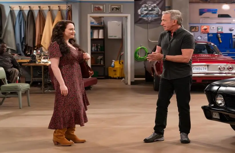 Tim Allen, Daryl Mitchell, and Kat Dennings in Shifting Gears (2025) on ABC.
