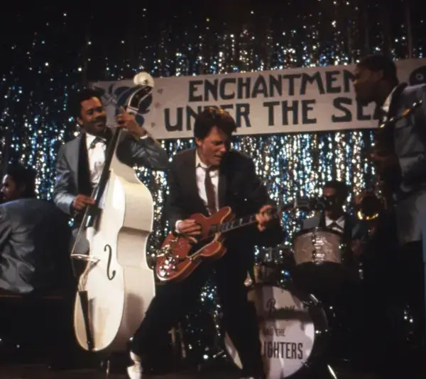 Michael J. Fox in Back to the Future (1985) in one of the most iconic scenes