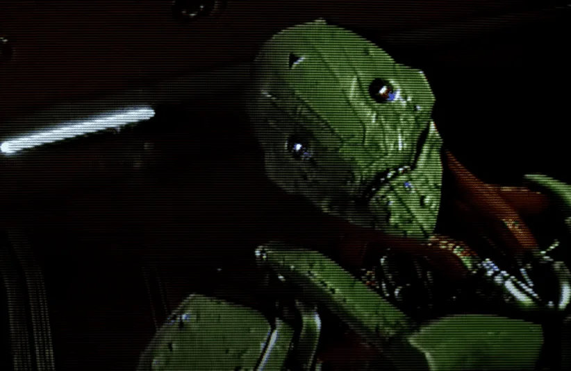 ROUTINE, 80s futuristic survival sci-fi horror, lo-fi analog style immersive gaming, atmospheric and stress inducing, killer robots will catch you