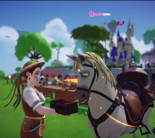 Disney Dreamlight Valley, feed horse, Wishblossom Ranch