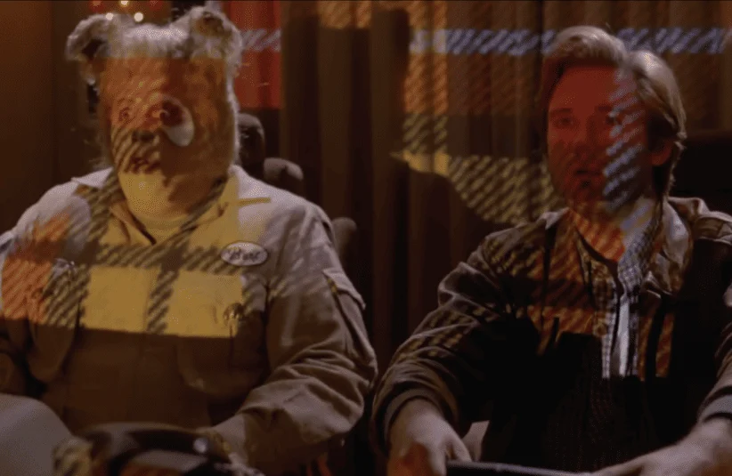 Spaceballs, meta comedy, Star wars parody, Mel Brooks films, first film to the sequel Spaceballs 2, Barf and Lone Star watch the Spaceball 1 ship go plaid