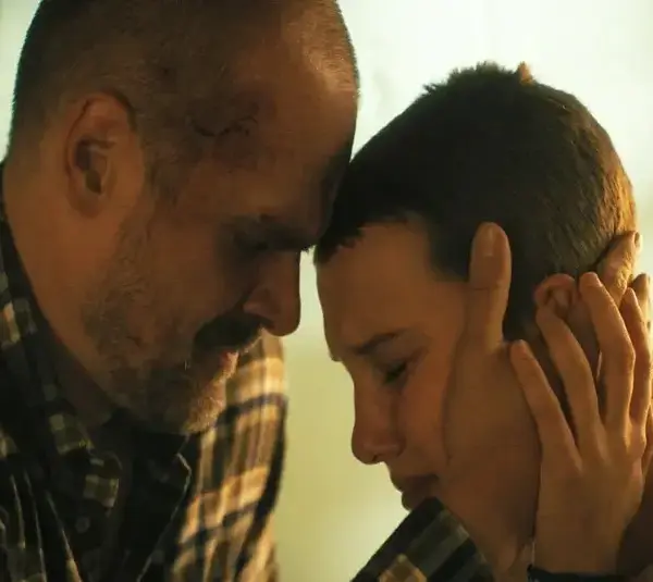 David Harbour and Millie Bobby Brown in Stranger Things