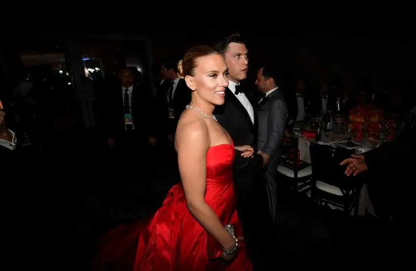 Inside the Golden Globes, USA TODAY met the stars after they left the red carpet. Scarlett Johansson, nominated for \"Marriage Story,'' and Colin Jost of \"Saturday Night Live.'' Scarlett Johansson Golden Globes. © Harrison Hill, USA TODAY, USA TODAY via Imagn Content Services, LLC