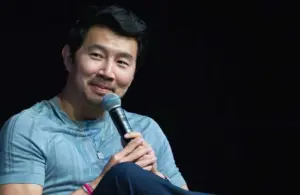 Actor Simu Liu speaks at a panel at Fan Fusion at the Phoenix Convention Center on May 24, 2024, in Phoenix.