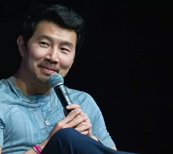 Actor Simu Liu speaks at a panel at Fan Fusion at the Phoenix Convention Center on May 24, 2024, in Phoenix.