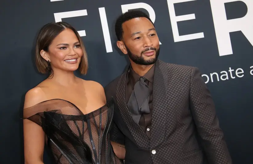 Feb 2, 2025; Los Angeles, CA, USA; Chrissy Teigen and John Legend at the 67th Annual Grammy Awards at Crypto.com Arena in Los Angeles on Sunday, Feb. 2, 2025. Mandatory Credit: Dan MacMedan-USA TODAY