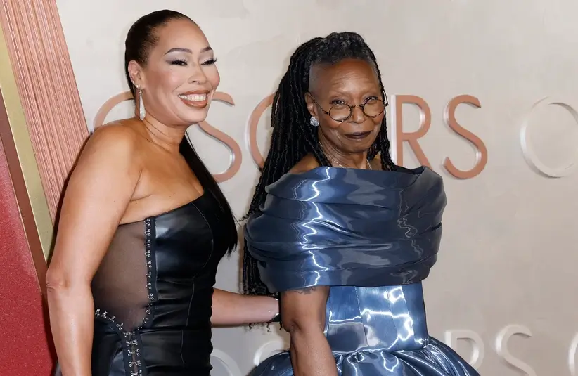 Mar 2, 2025; Los Angeles, CA, USA; Alex Martin Dean and Whoopi Goldberg on the red carpet at the 97th Oscars at the Dolby Theatre at Ovation Hollywood in Los Angeles on Sunday, March 2, 2025. Mandatory Credit: Kevork Djansezian-USA TODAY