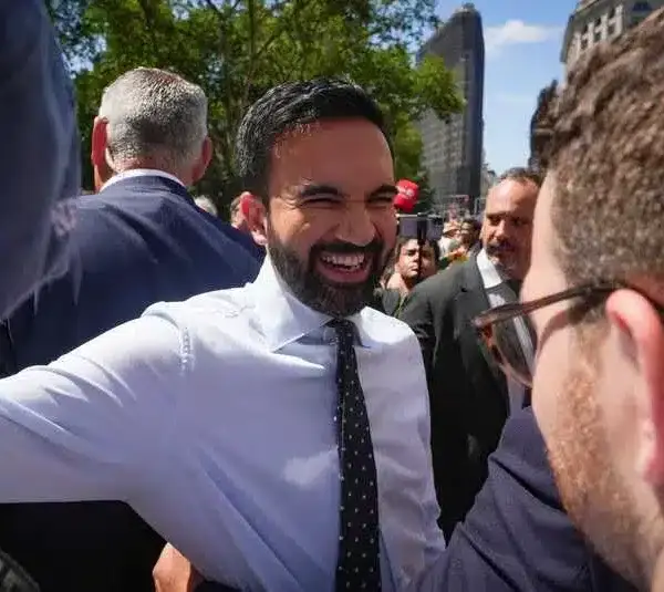Zohran Mamdani works the crowd at the 2025 NYC Pride March on June 29 in New York City. | © Yannick Peterhans/NorthJersey.com / USA TODAY NETWORK via Imagn Images