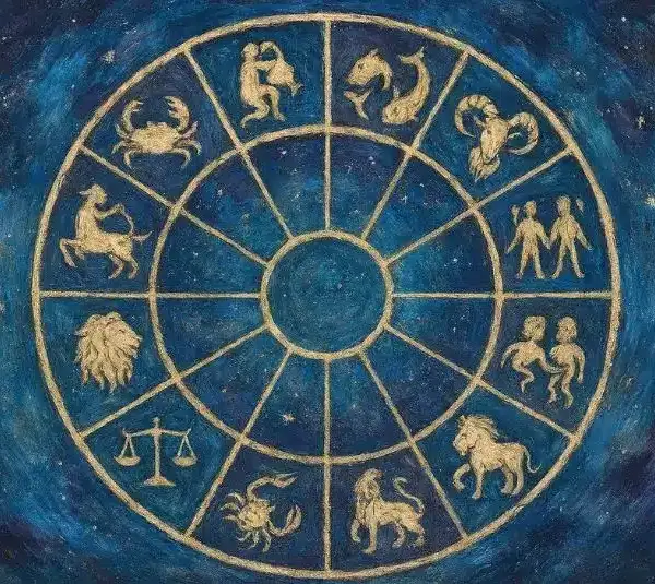 Starlit Zodiac Wheel Blue