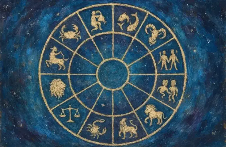 Starlit Zodiac Wheel Blue