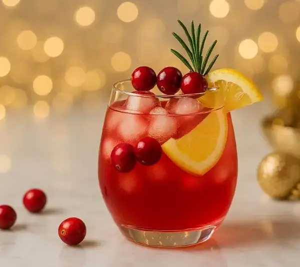 Cranberry and Lemon Mocktail for New Years