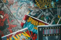 A pile of comic books