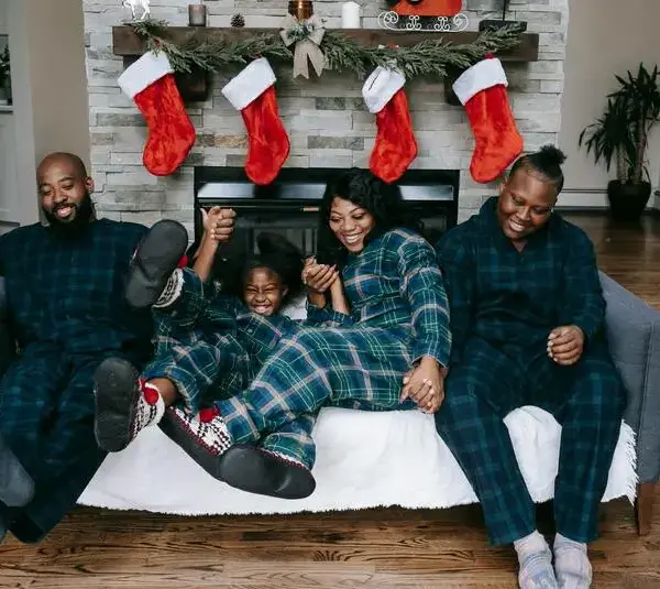 Plaid is a great choice for christmas pajamas