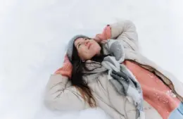 Bundle up in your scarves and hats to stay warm in the winter.