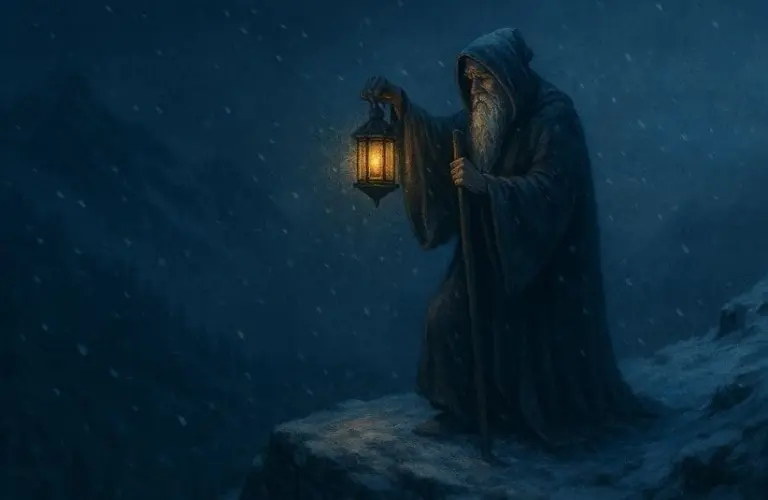 The Hermit Tarot Card, Winter's Embrace