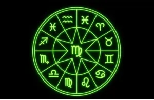 Virgo Neon Green Zodiac Wheel