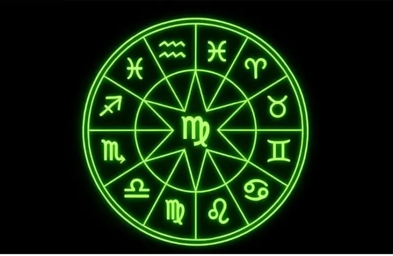 Virgo Neon Green Zodiac Wheel
