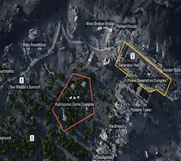 North Dam Battlegrounds map
