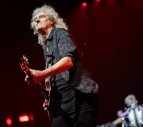 Brian May performs on "The Rhapsody Tour" during a stop at Bridgestone Arena in Nashville.