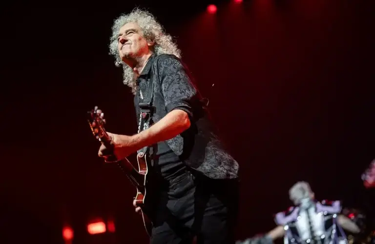 Brian May performs on "The Rhapsody Tour" during a stop at Bridgestone Arena in Nashville.