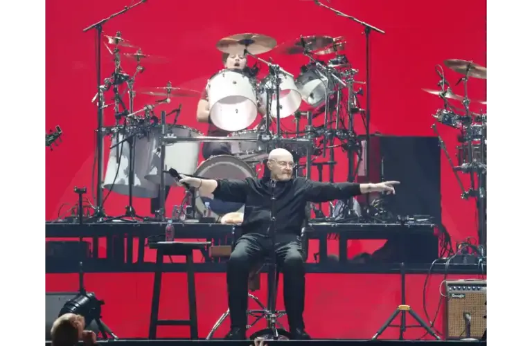 Phil Collins performs during his Not Dead Yet Tour at Talking Stick Resort Arena in Phoenix on Oct. 15, 2019.