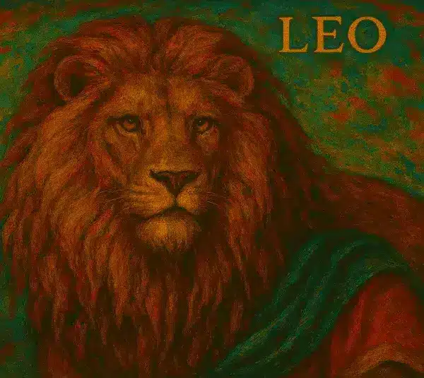 The sign of Leo conveyed in the image of a lion.