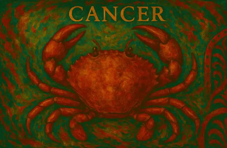 The astrological sign of Cancer is represented by the crab.