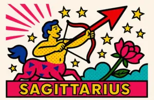 Pop art image for the astrological sign of Sagittarius.