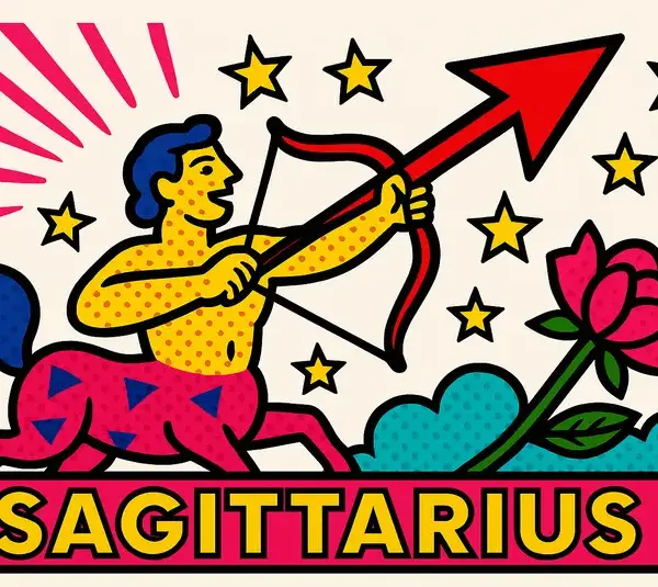 Pop art image for the astrological sign of Sagittarius.