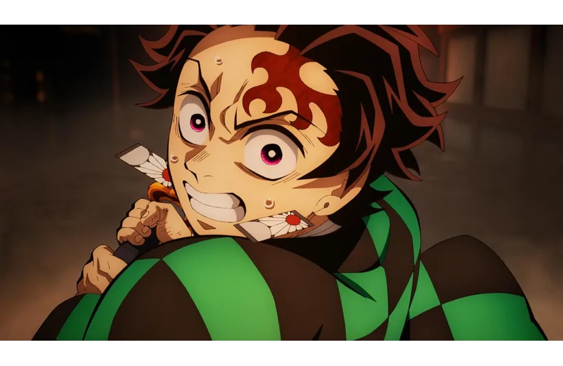 Demon Slayer's Tanjiro Kamado, with a fierce expression.