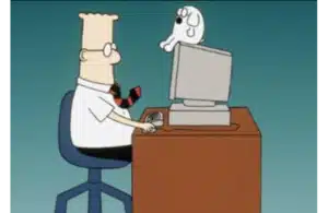 Dilbert and Dogbert, created by Scott Adams
