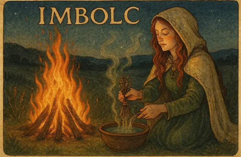 Brigid performing Imbolc Purification Ritual for New Beginnings