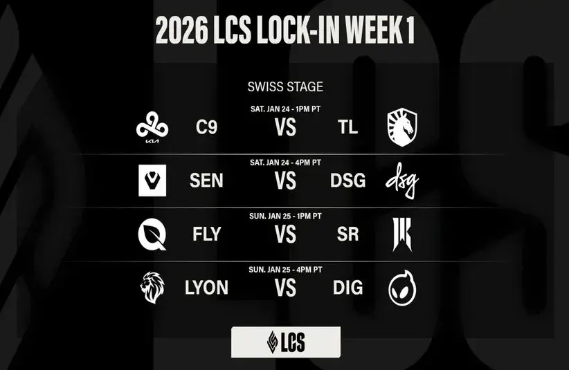 LCS Schedule for Week 1