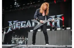 Dave Mustaine of Megadeth plays at Friday's Louder Than Life music festival in Louisville, Kentucky. Sept. 22, 2023. Megadeth's new album is in stores Friday.