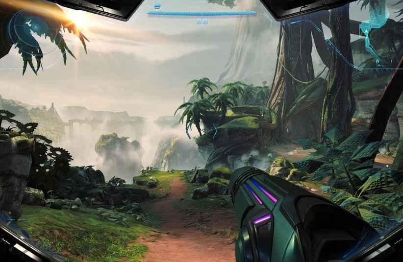 Metroid Prime 4: Beyond Samus in a jungle environment