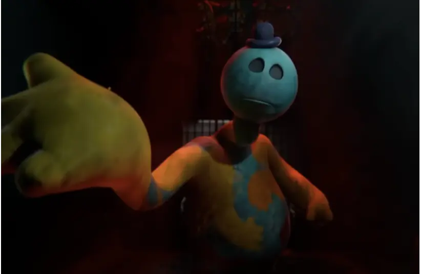 Poppy Playtime Chapter 4 image of Doey the dough toy, stretching out his hand to take you somewhere