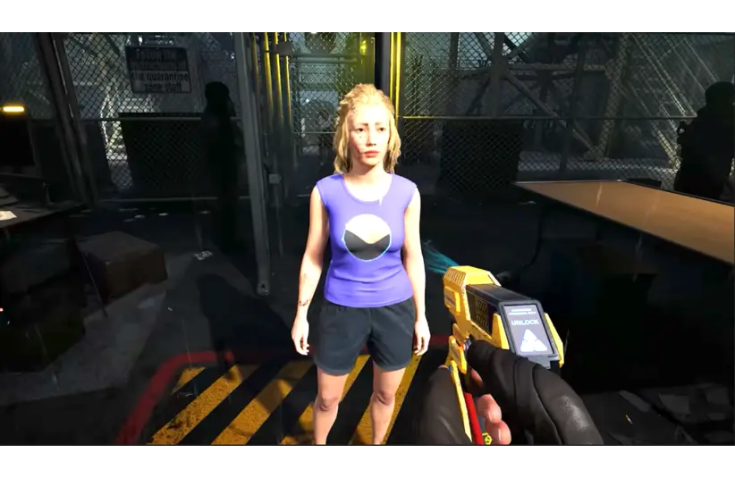 Woman being inspected in Quarantine Zone: The Last Check