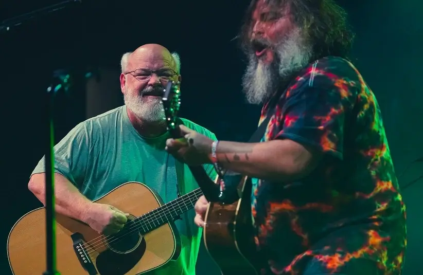 From left, Comedy rock duo Tenacious D, Kyle Gass and Jack Black, perform during the All In Music & Arts Festival: Day 1, on Saturday, Sept. 9, 2023, at The Indiana State Fairgrounds in Indianapolis.