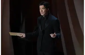 Mar 10, 2024; Los Angeles, CA, USA; John Mulaney presents the award for achievement in sound during the 96th Oscars at the Dolby Theatre at Ovation Hollywood in Los Angeles on Sunday, March 10, 2024.. Mandatory Credit: Jack Gruber-USA TODAY