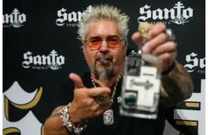 Food television personality Guy Fieri makes an appearance at Jungle Jim’s International Market to promote his new tequila venture, Santo, in Eastgate, Ohio, on Monday, May 5, 2025. © Sam Greene/The Enquirer / USA TODAY NETWORK via Imagn Images