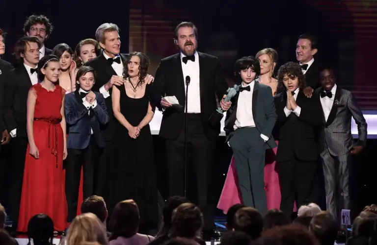The cast of Stranger Things, including former Behemoth! star David Harbour, Courtesy of © Robert Hanashiro, Robert Hanashiro / USA TODAY NETWORK via Imagn Images