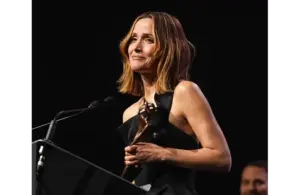 Actress Rose Byrne accepts the breakthrough performance award during the Palm Springs International Film Awards in Palm Springs, Calif., Saturday Jan. 3, 2026. Byrne took home award for Best Actress in a Motion Picture at the 2026 Golden Globes