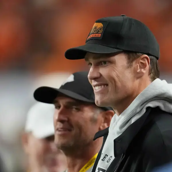 Tom Brady at the Jan. 19 CFP National Championship game Miami-Indiana Photo courtesy of © Kirby Lee-Imagn Images