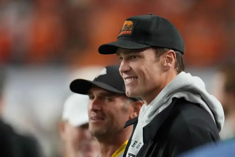 Tom Brady at the Jan. 19 CFP National Championship game Miami-Indiana Photo courtesy of © Kirby Lee-Imagn Images