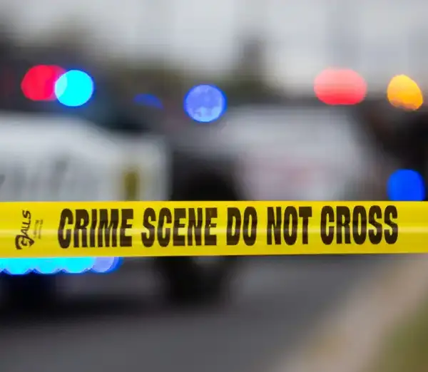 Buzzard Police tape at a crime scene