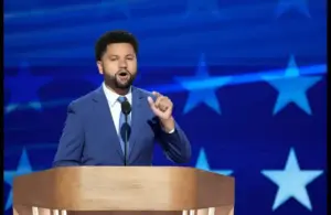 Florida congressman Maxwell Frost, who was assault in racially charged attack at CAA Sundance Party speaking at United Center.